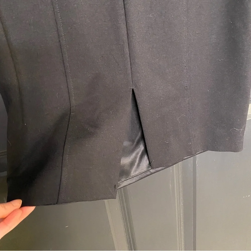 White House Black Market Career Shift Dress Black White Stripe Size 00